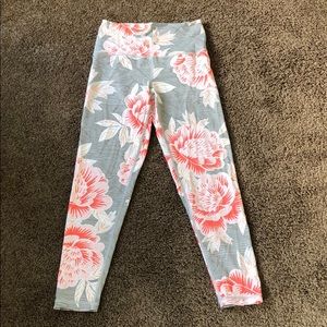 Aerie flower leggings high waisted 7/8 length